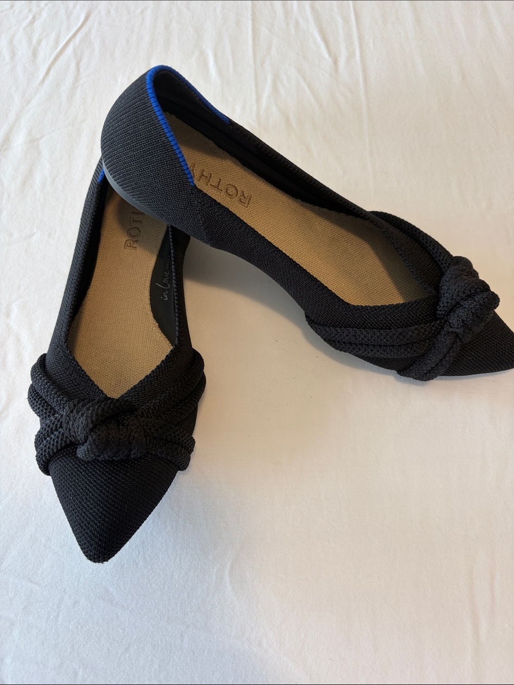 Rothy's Black Pointed Knot Flat
